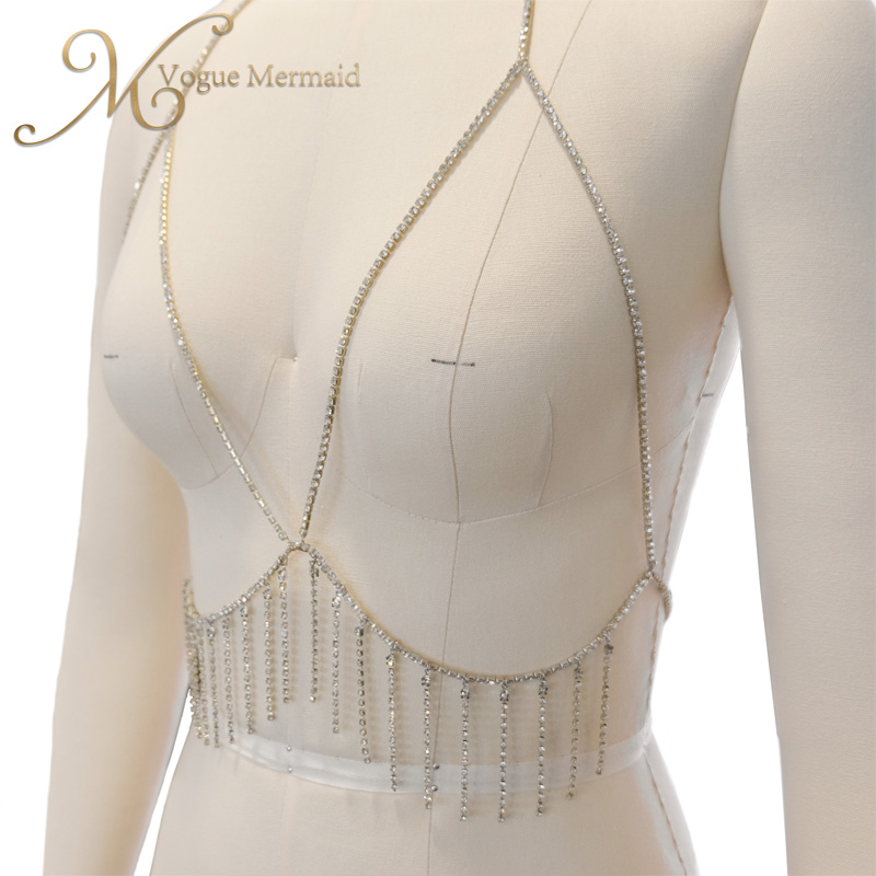 Neck Tank Top Body Chain Detail